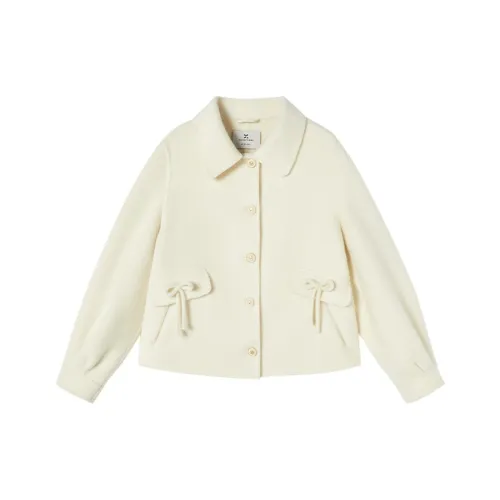 XIANGYING Цапельно-белый Женское пальто