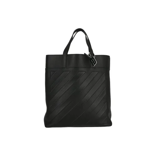 Off Белый Кожа Сумка Мужская Черная