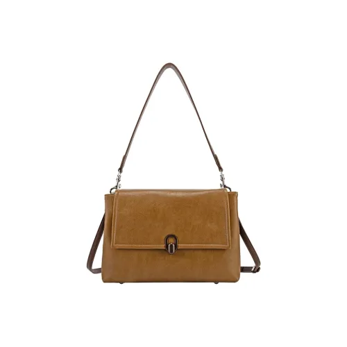 Jacoponnus Сумка через плечо из коровьей кожи большая женская многоцветная кофейного цвета