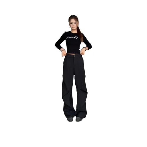 TANGQI Черные унисекс костюмные брюки