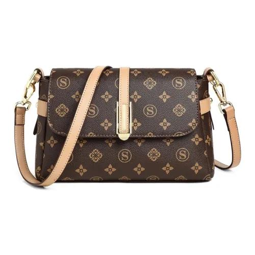 OUBOTE Сумка через плечо из синтетической кожи женская кофейного цвета