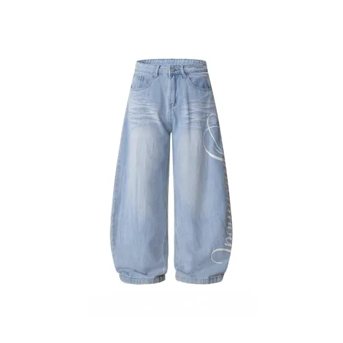 CHONGXIAOLV Синий Унисекс Джинсы