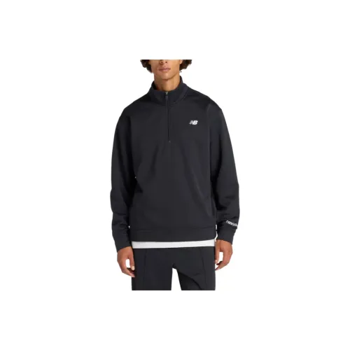 New Balance Брушированный Double Knit Quarter Zip Пуловер Свитшот Мужской