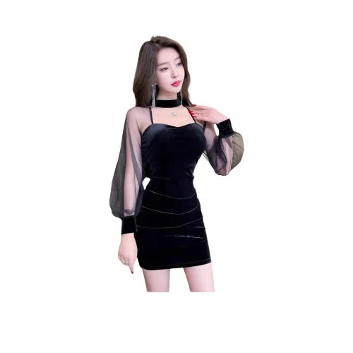 ЮЙЧЖАОЛИНЬ Длинное платье с длинными рукавами женское