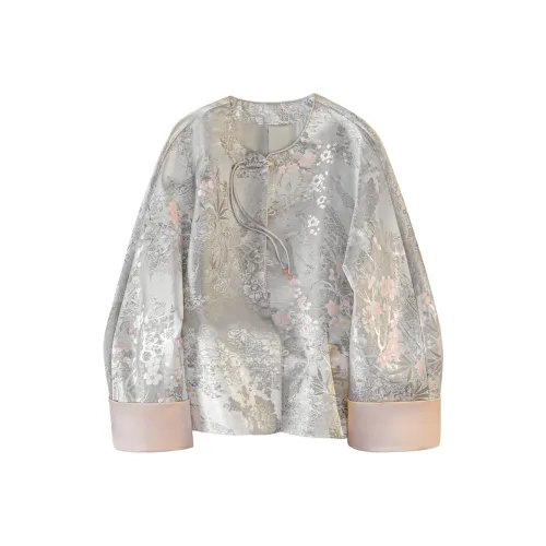 TOUCH Серебристо-серый Женский Короткий Пальто