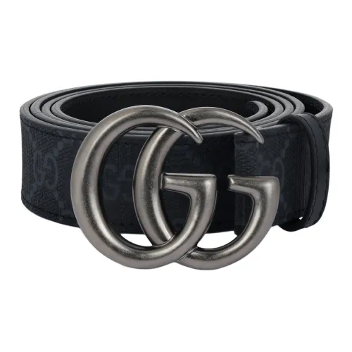 GUCCI Рутений Холст Ремень Унисекс Черный Ширина 3 см