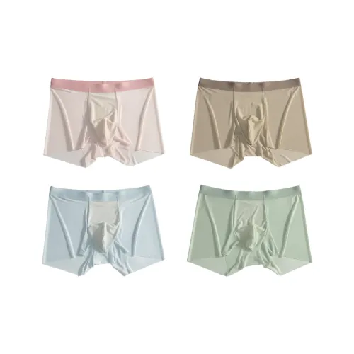 L'ALPINA Cherry Blossom Pink+Mocha+Ice Clear Blue+Mint Green Men's Boxers