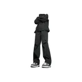 Черный/Длина штанов 110 см/Флисовая подкладка-с оборками/Ветрозащитные штаны K46