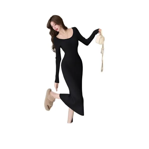 ЮЙЧЖАОЛИНЬ Длинное платье с длинными рукавами женское