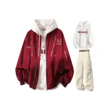 Бордовый Белый Свитшот + Хаки Карго Брюки