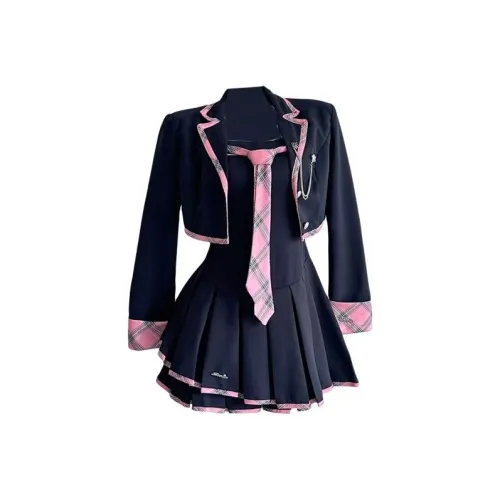 TIBINB Пальто+Платье Женские Комплекты с Юбкой