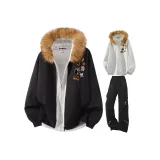 Чёрный+Белый Серый+Чёрный Брюки