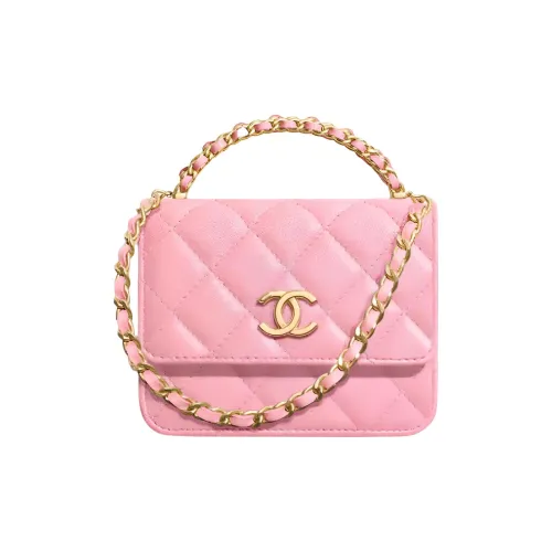 CHANEL Овчина Сумка Kelly Мини-Сумка Сумка Сумка через плечо Сумка через плечо Маленькая Женская Розовая