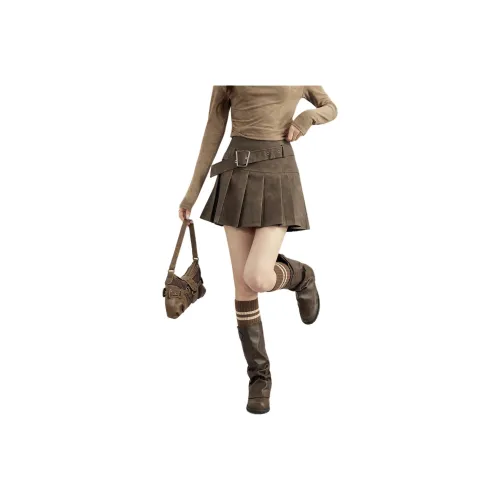 MENGXIAOQI Кожаные короткие юбки для женщин