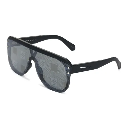 LOUIS VUITTON Нерегулярная форма Солнцезащитные очки Мужской Черный