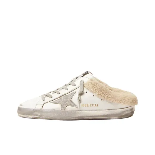 Golden Goose Супер Звезда Sabot Домашние тапочки Женские Белые Потертый