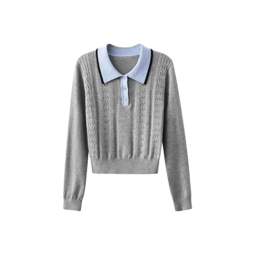 XIMENG Серый Женский Трикотаж