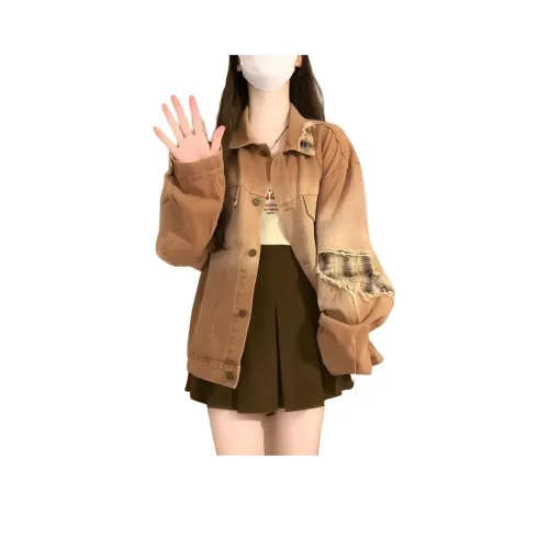 Dippanis Khaki Женские Джинсовые Куртки