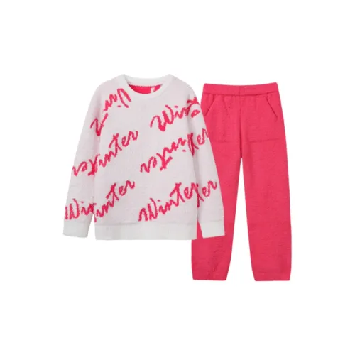 Meter R180# Бежевый Красный Буква Женские Пижамные Комплекты