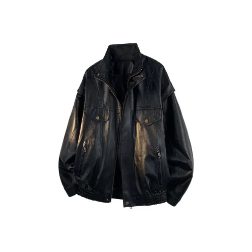 EOOVEN Черный Унисекс Кожаные куртки