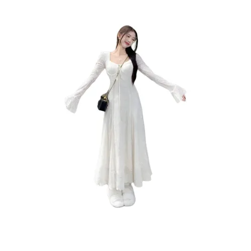 ЮЙЧЖАОЛИНЬ Длинное платье с длинными рукавами женское