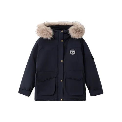 JOSR Темно-синий Синий Женские Пуховики