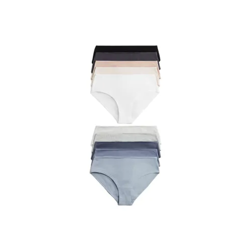H M 10 пачек Светло-синий + Серо-синий + Синий + Светло-серый + Светло-серый + Белый + Светло-бежевый + Темно-серый + Черный Женские трусики-бикини