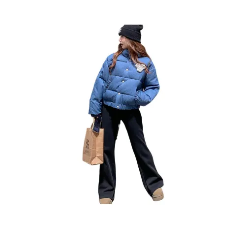 Dippanis Синий Boutonnieres Женские пуховики