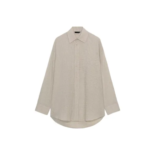 ZARA ZW Series Бежевый Коричневый Женские Рубашки