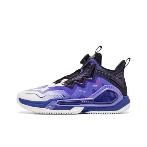 QIAODAN Противоскользящий Отскок Термический MID Топ Детские Баскетбольные Кроссовки Фантазия Фиолетовый Джордан Белый Подростки