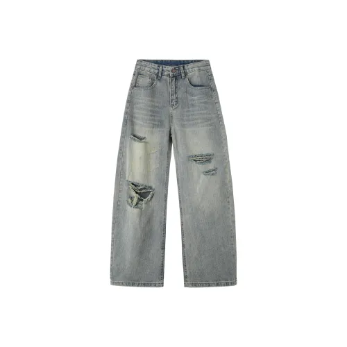 ASHER LEVINE Светло-синие унисекс джинсы