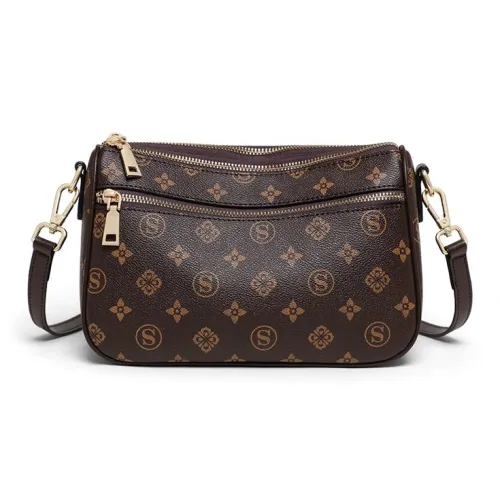 OUBOTE Сумка через плечо из синтетической кожи женская кофейного цвета