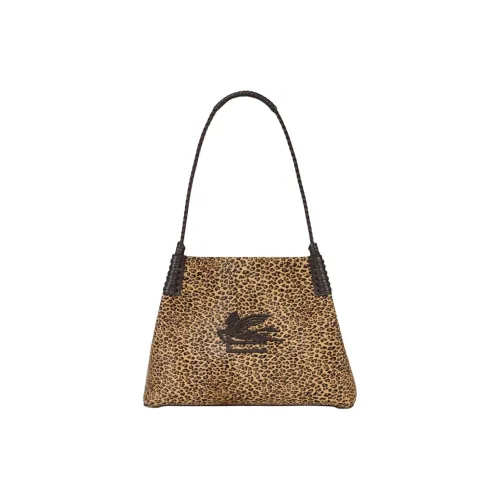 ETRO Сумка из телячьей кожи через плечо маленькая женская светло-коричневая