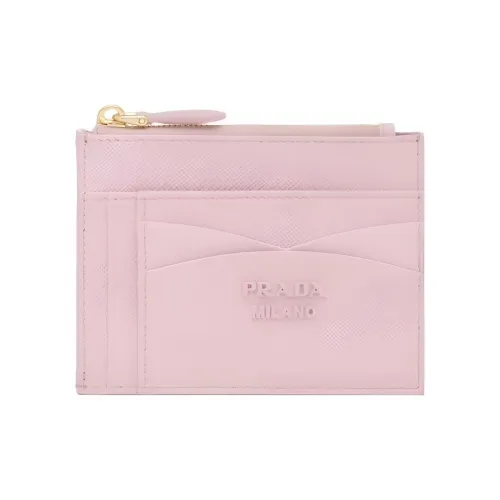 PRADA Saffiano кожаный держатель для карт женский снежно-розовый
