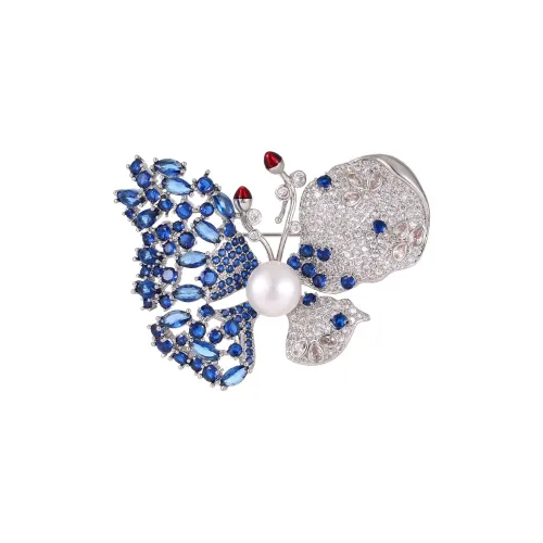 Фиолетовые синтетические кубические циркониевые брошки женские