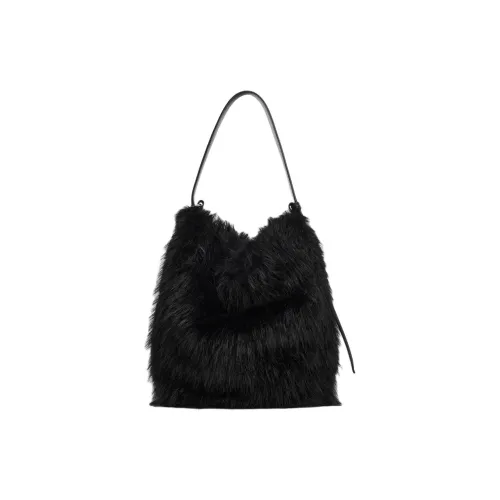 ZARA Полиэстер Ведрообразная Сумка Плечевая Сумка Женская Черная