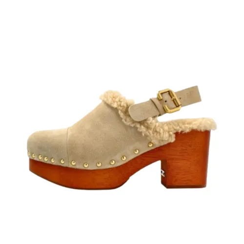 Chloe Jeannette Грубый каблук Высокие каблуки 9 см Женские Бежевый