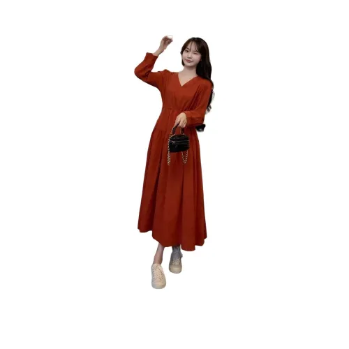 ЮЙЧЖАОЛИНЬ Длинное платье с длинными рукавами женское