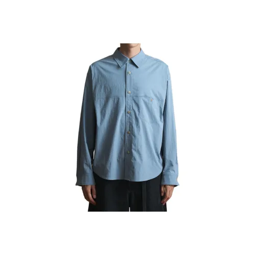 PUBLIC TOKYO Мужские рубашки из саксонского синего