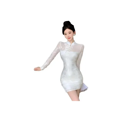 ЮЙЧЖАОЛИНЬ Длинное платье с длинными рукавами женское