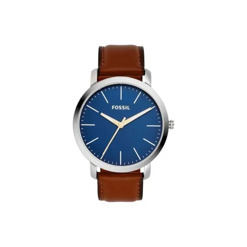 FOSSIL Наручные часы Кварцевый механизм Кожаный ремешок 44 мм Синий циферблат Мужские часы