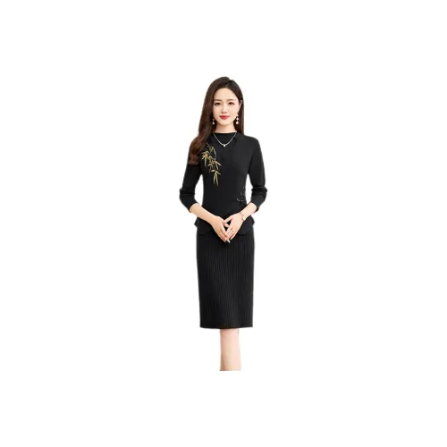 Pure Shimane Длинное платье с длинными рукавами женское