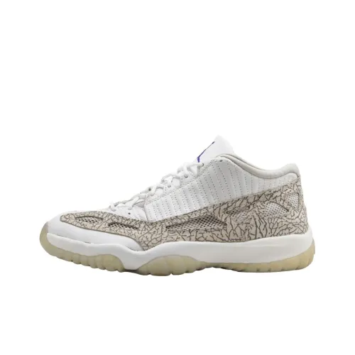 Jordan Air Jordan 11 Ретро Низкий Топ Детские Баскетбольные Кроссовки Белый Подростки