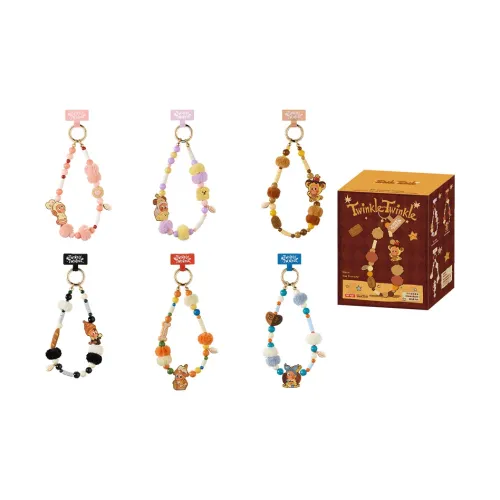 POP MART Stars Delicious Moments Collection Мобильный телефон Шнурок Слепые коробки Один Mystery Коробка Целая коробка 6 шт