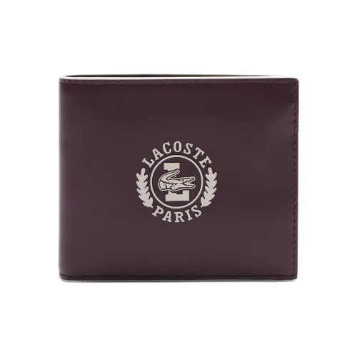 LACOSTE Кошелек из коровьей кожи средний унисекс кофе