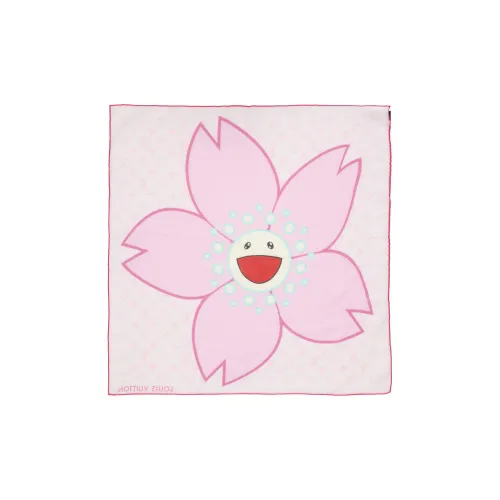 LOUIS VUITTON Шелковые Хлопково-шелковые Шарфы Женские Розовые