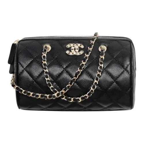 CHANEL Яркий кожа яркий ромб золото металл сумка сумка через плечо женская черный