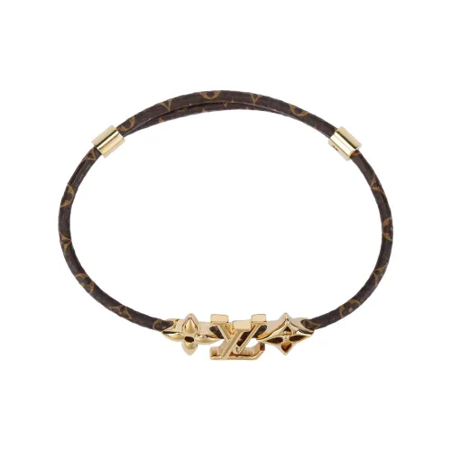 LOUIS VUITTON Кожа Металл Браслеты Женские Коричневый Золотой