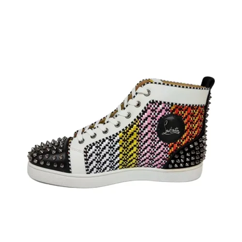 CL Lou Spikes Louboutin Высокие Топы Стильные Скейтбординги Мужские Многоцветные