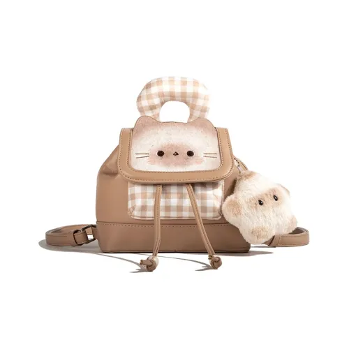 WHERE WHAT WHO ПУ (полиуретан) Рюкзак Женские Хаки